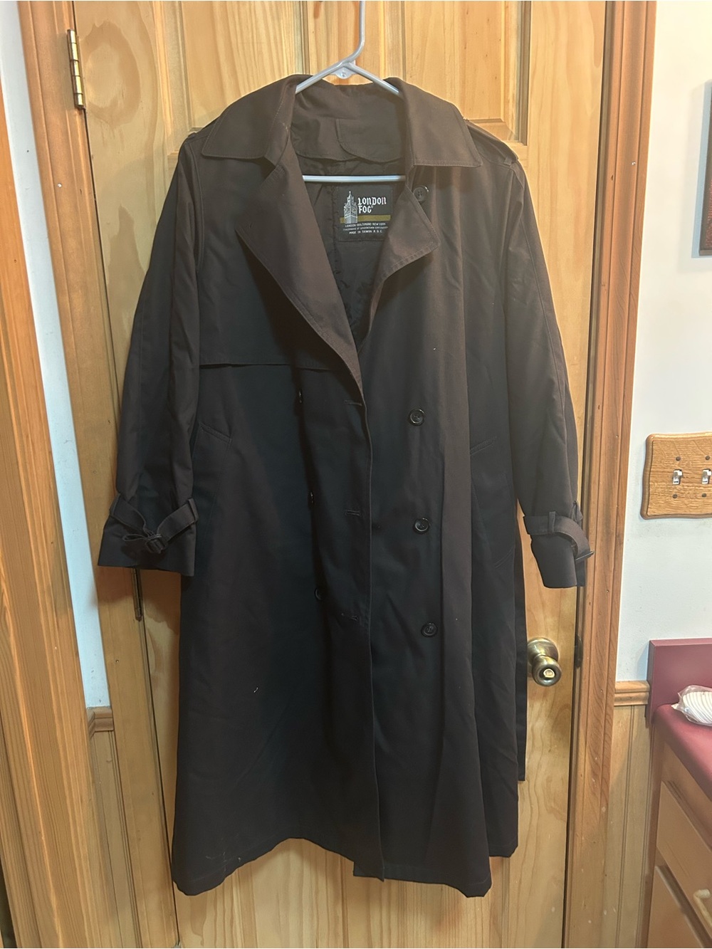 London Fog Men’s Dark Brown Double-Breasted Trench Coat